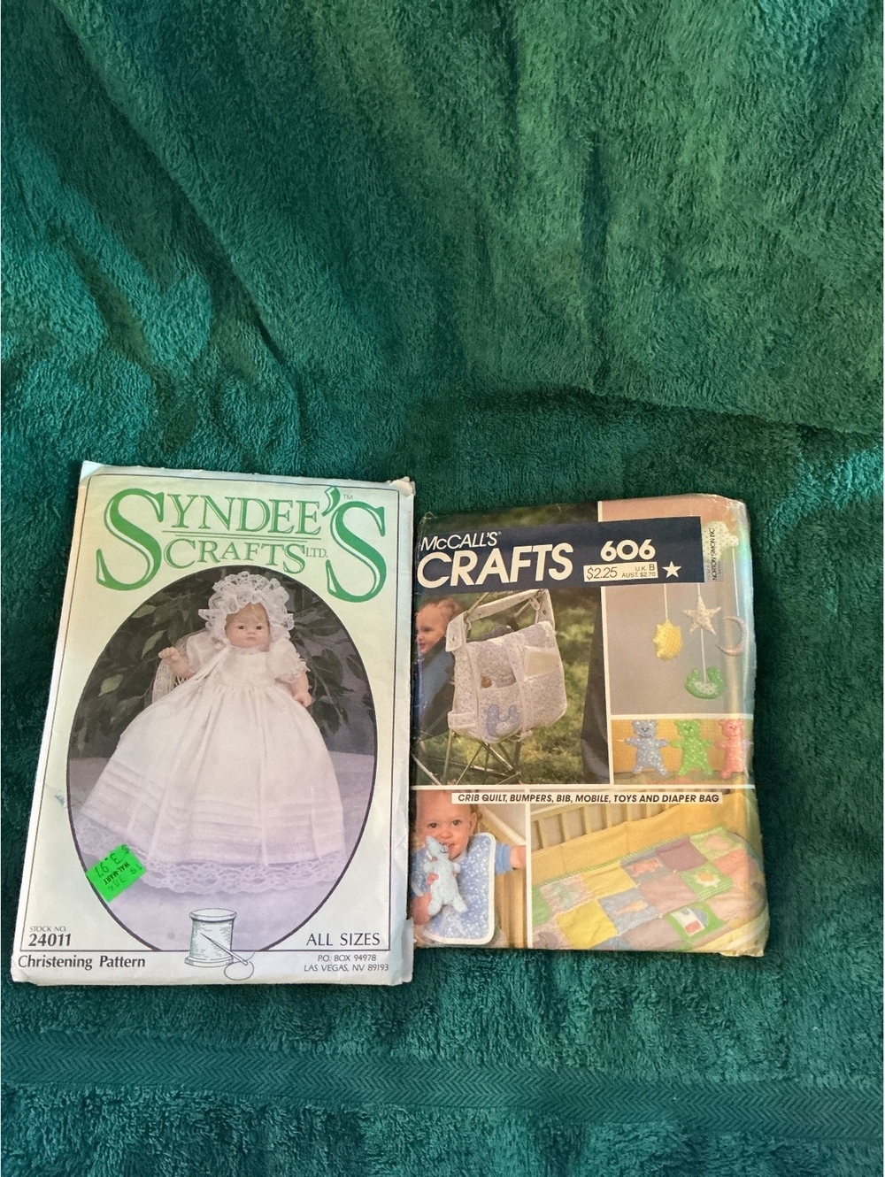Vintage Syndee's Christening Pattern & McCall's Crafts Baby Items Pattern Set
